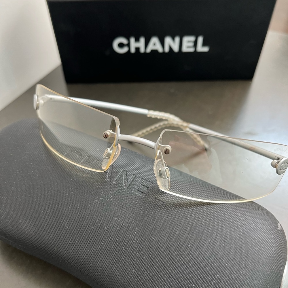 Clear Chanel sunglasses